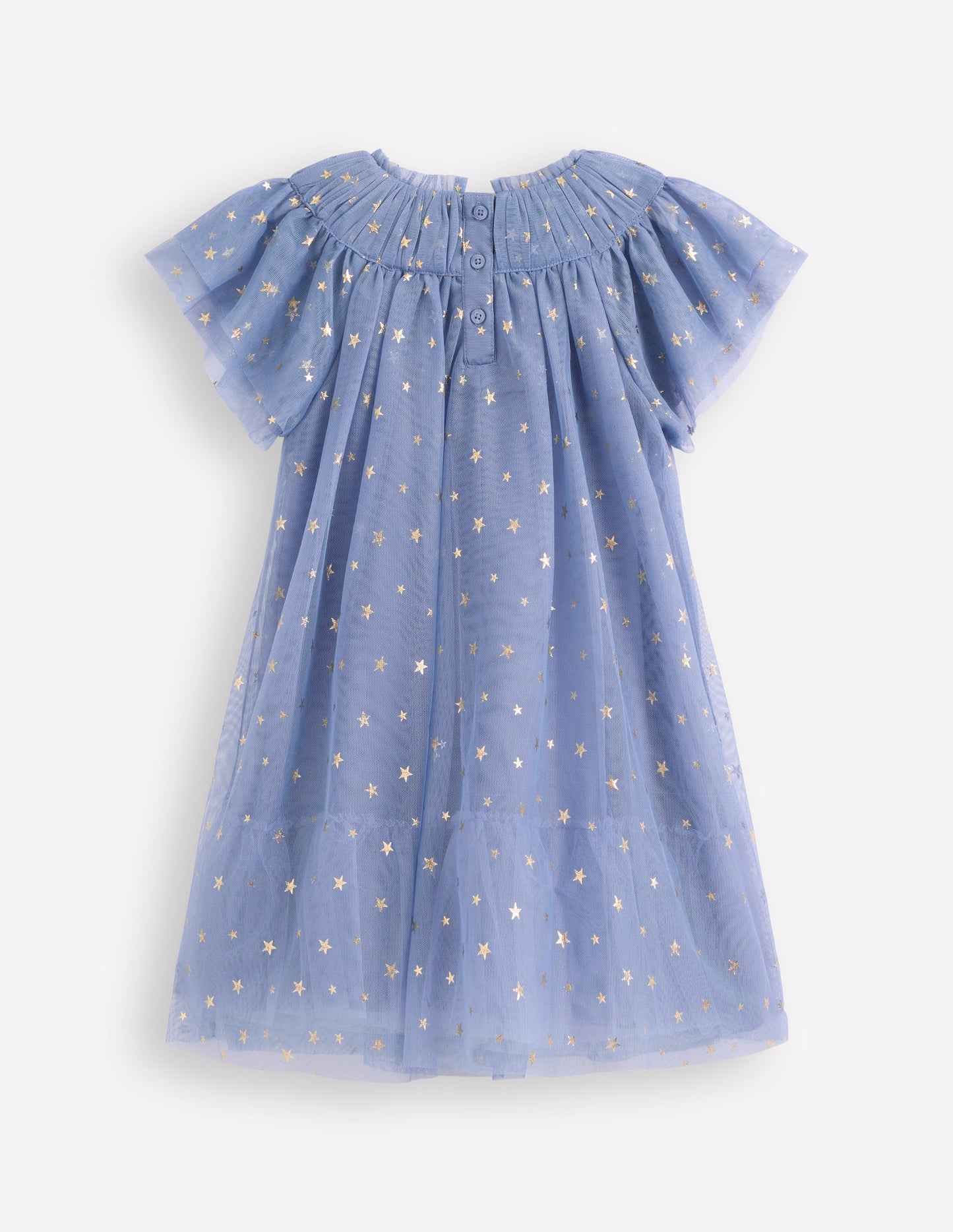 Tiered Tulle Dress-Stormbolt Blue