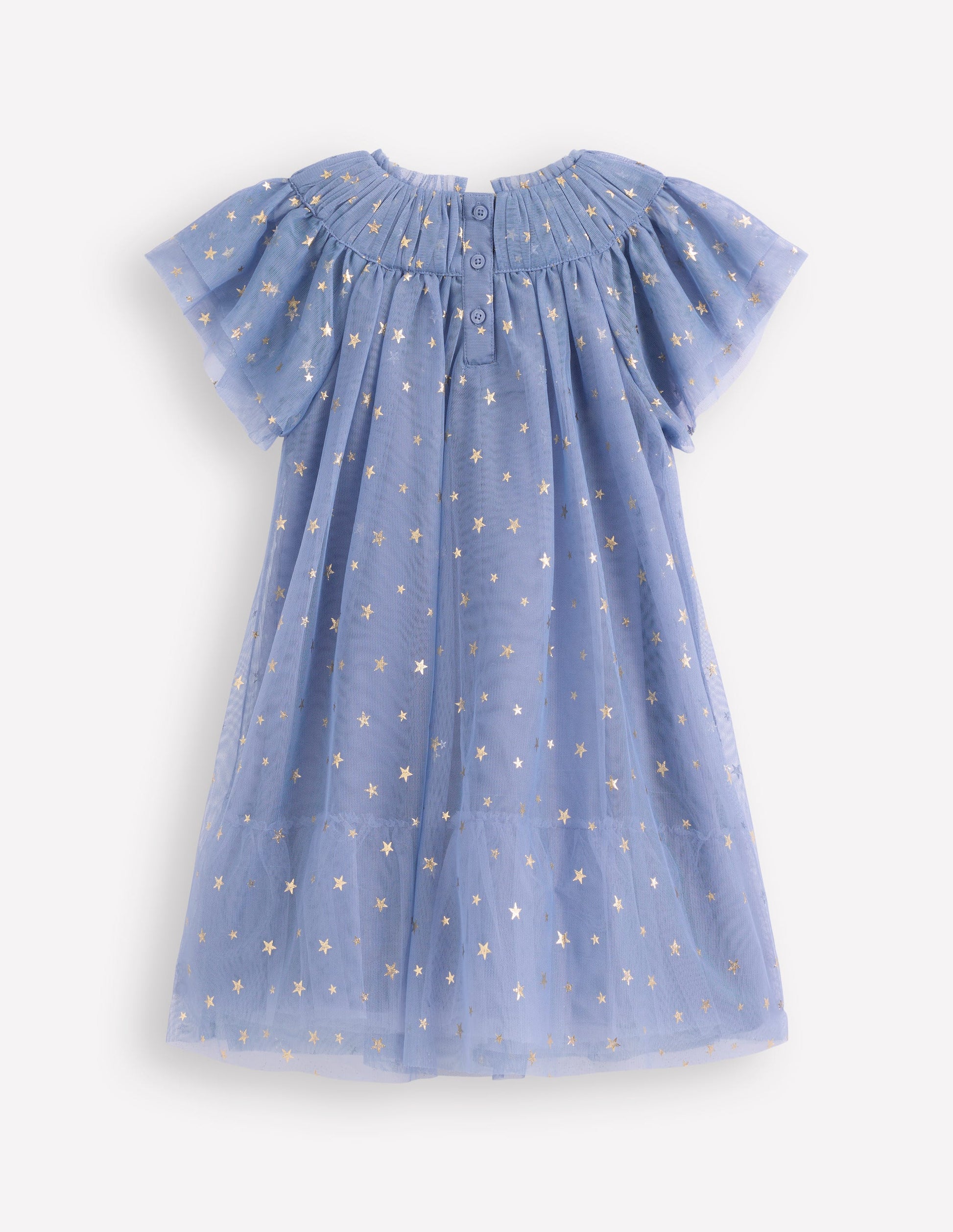 Tiered Tulle Dress-Stormbolt Blue-5