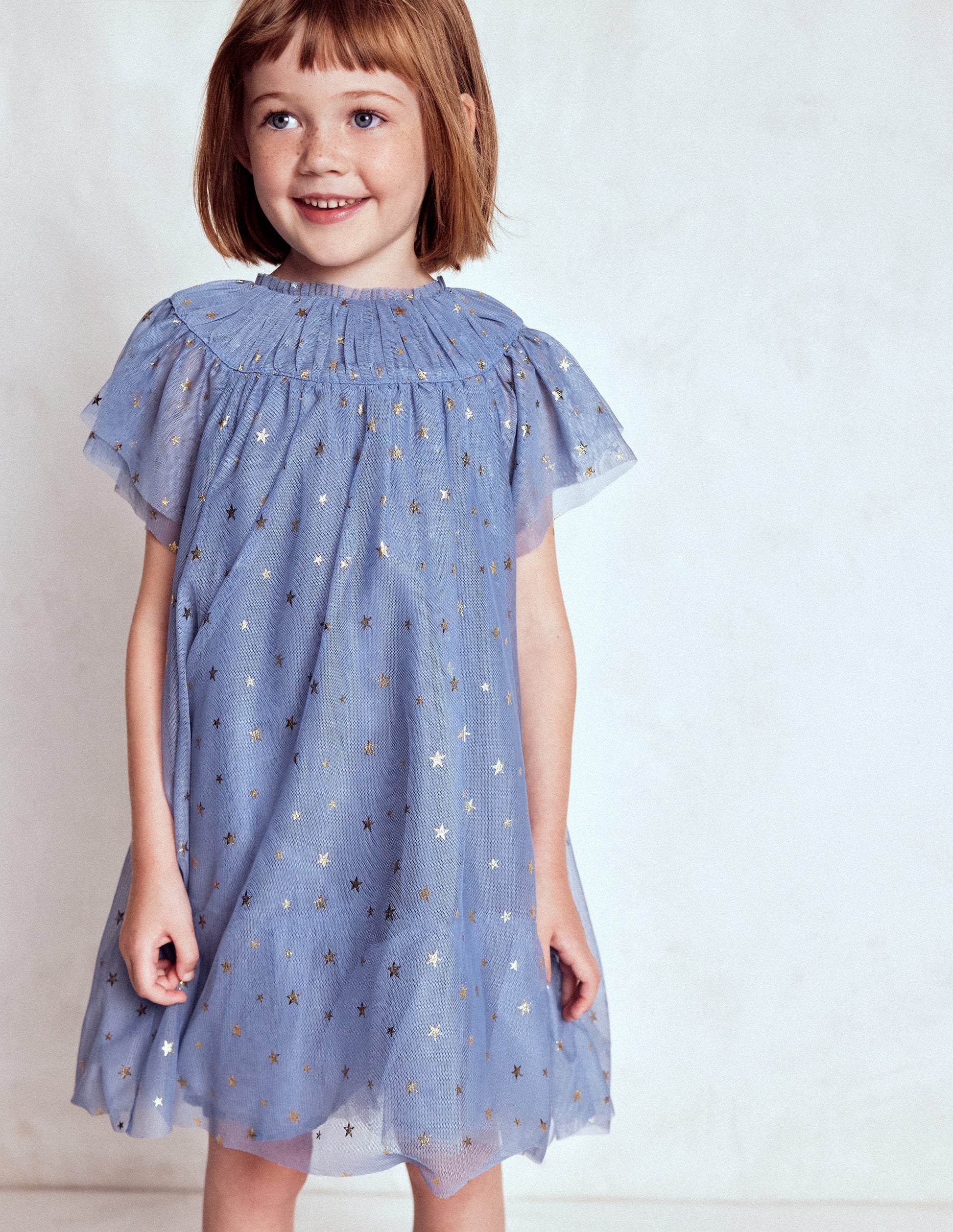 Tiered Tulle Dress-Stormbolt Blue-1
