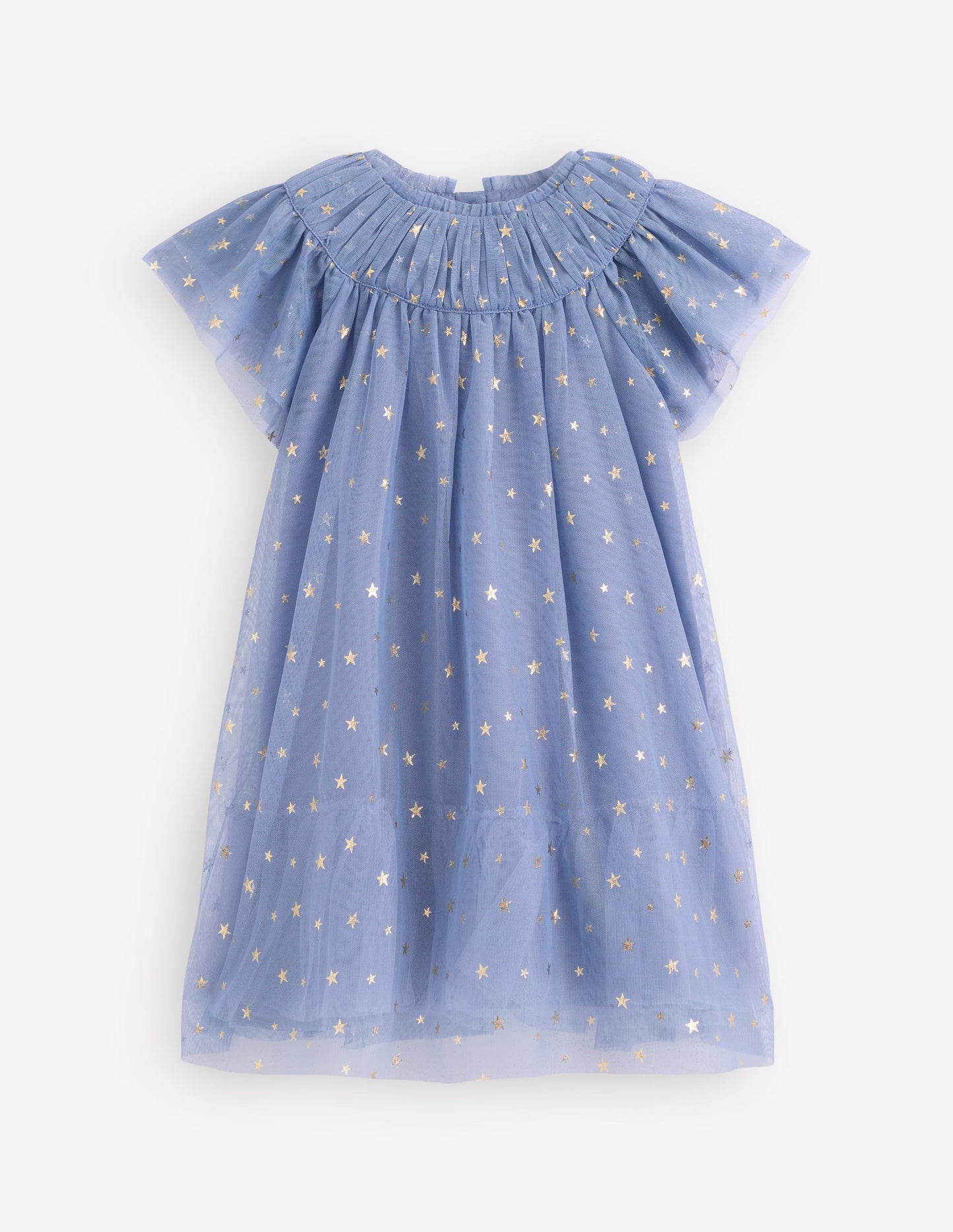Tiered Tulle Dress-Stormbolt Blue