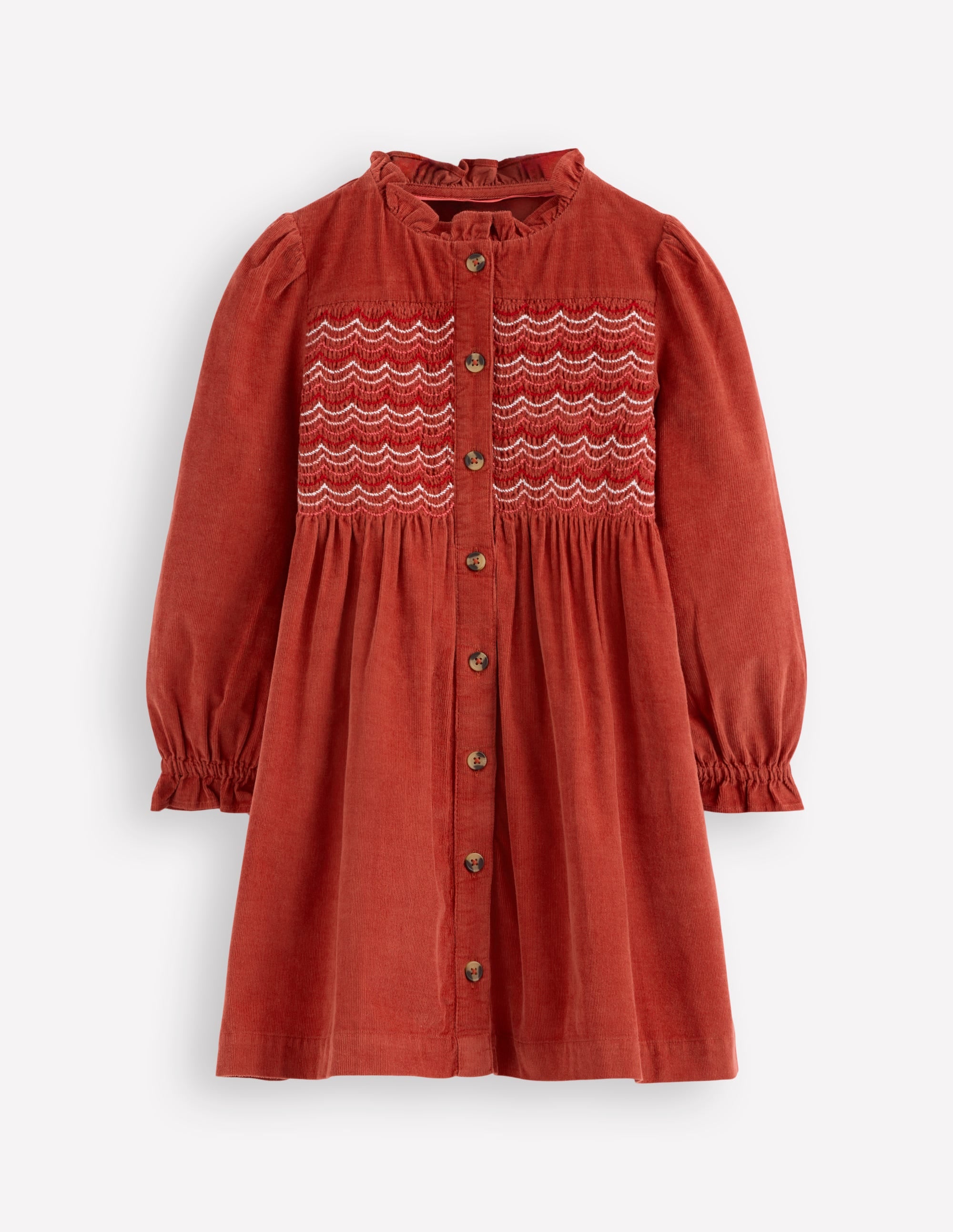 Suki Long Sleeve Smocked Dress-Copper - Image 1