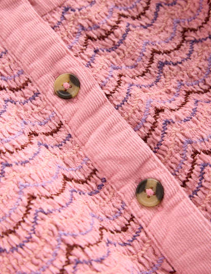 Suki Long Sleeve Smocked Dress-Formica Pink-4