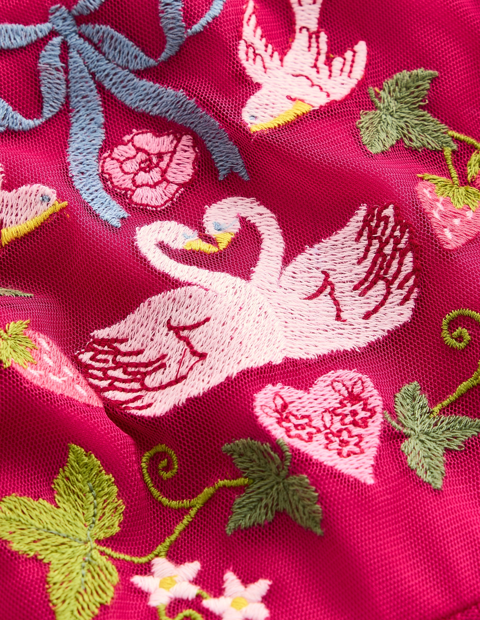 Embroidered Tulle Dress-Cherry Jam Lovebirds - Image 3