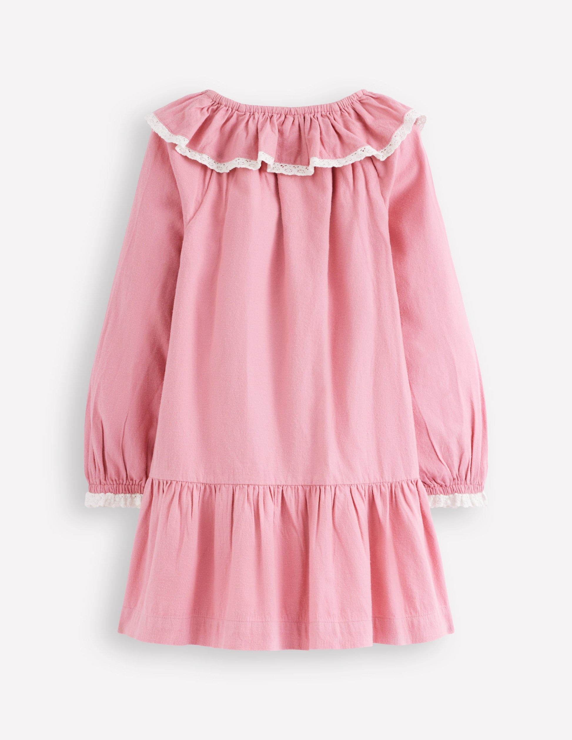 Lace Trim Woven Dress-Rose Pink Fairies-3