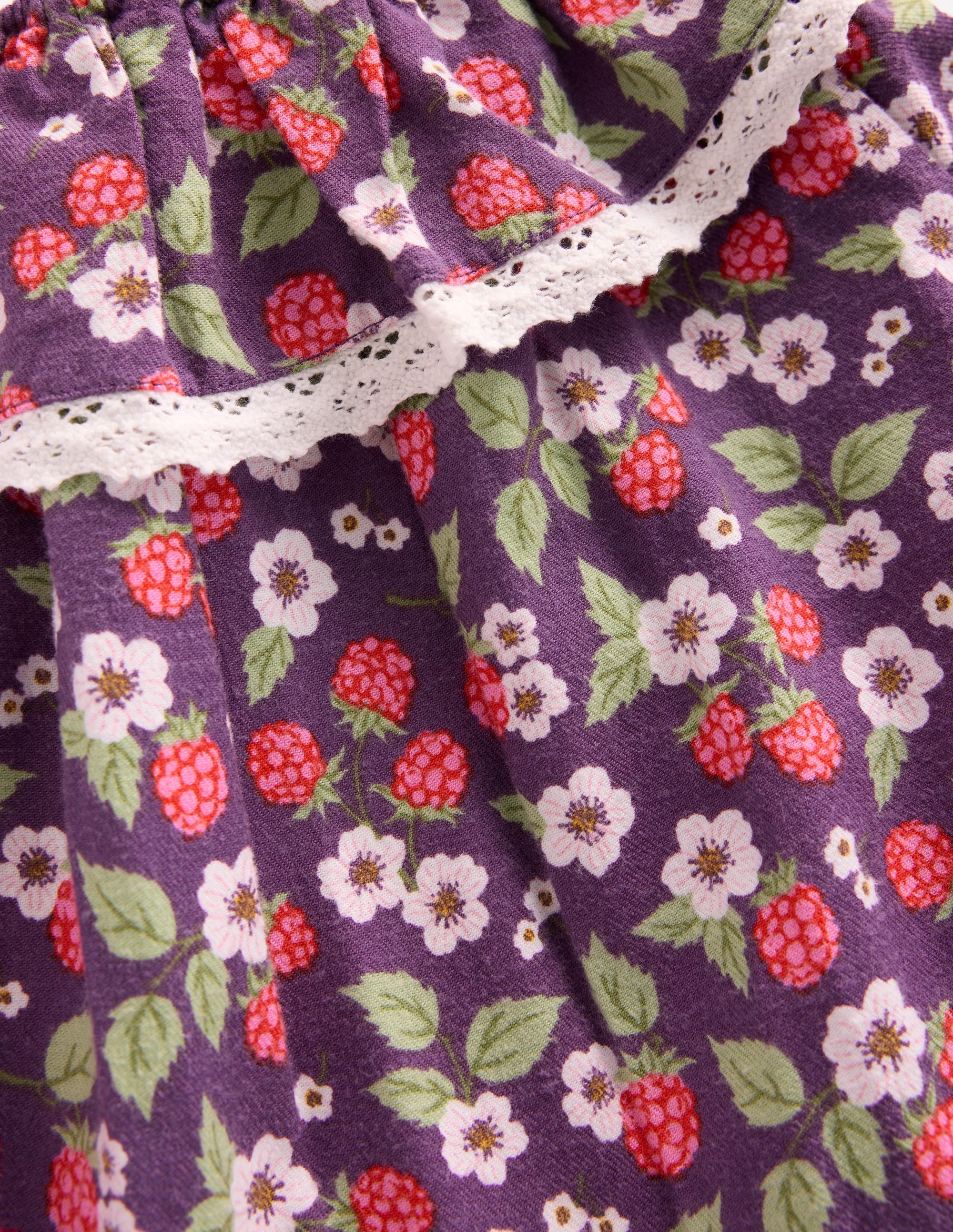 Lace Trim Woven Dress-Purple Vintage Berry - Image 3