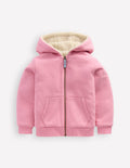 Reversible Borg Hoodie-Vintage Mauve/Kingfisher Blue