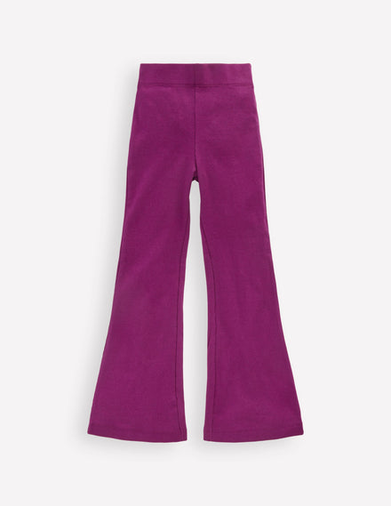 Ribbed Flare Leggings-BlackBerry