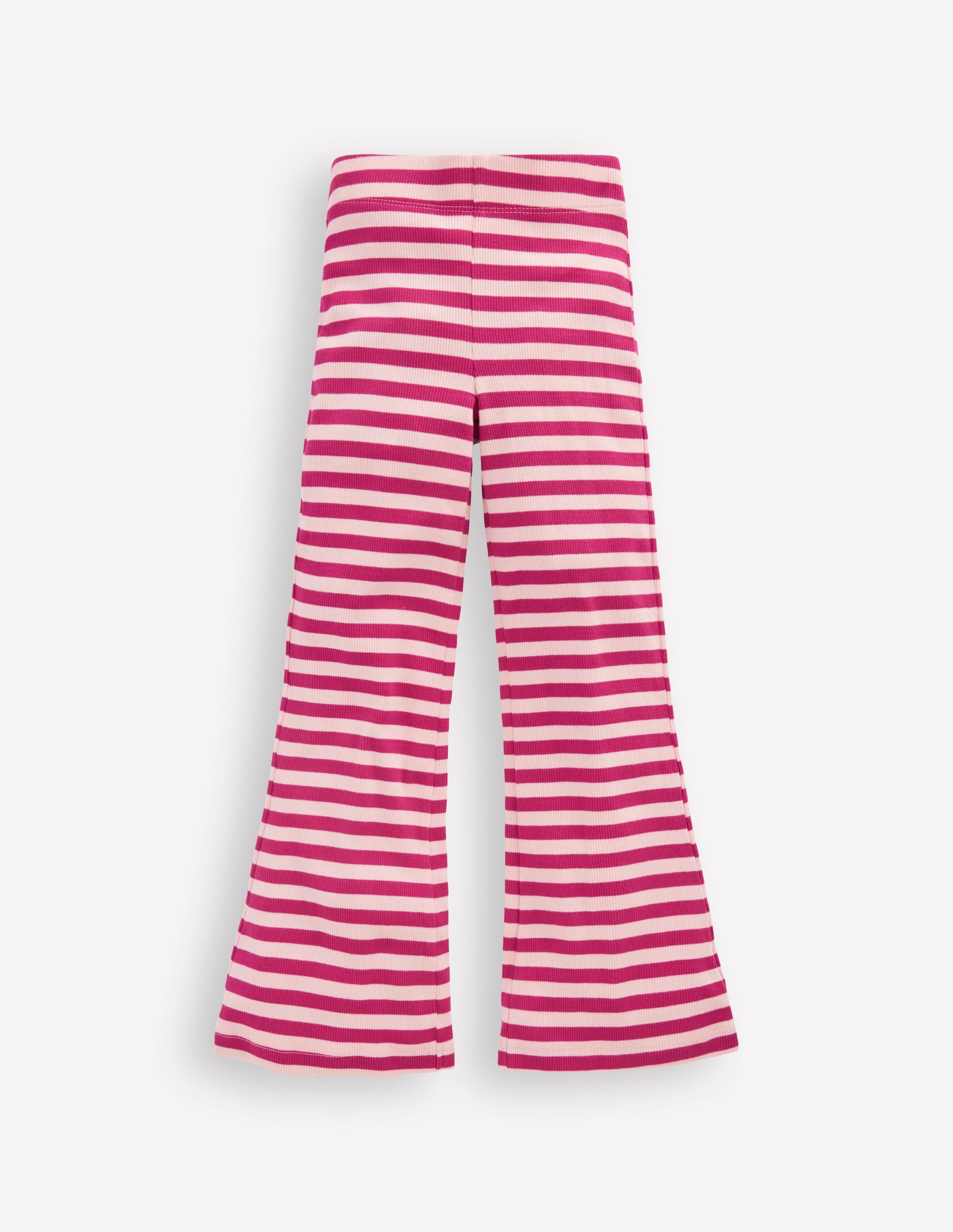 Ribbed Flare Leggings-Cherry Jam/Chalk Pink Stripe - Image 1