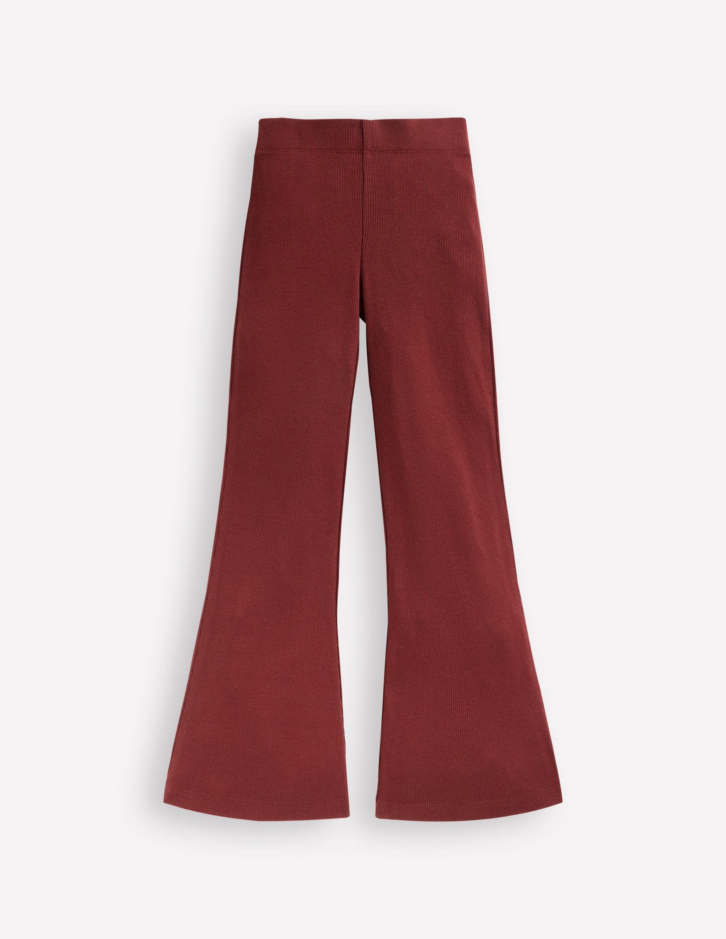 Ribbed Flare Leggings-Chestnut