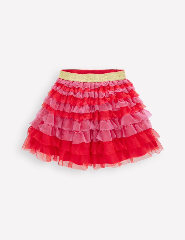 Tiered Tulle Skirt-Raspberry Pink
