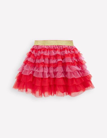 Tiered Tulle Skirt-Raspberry Pink