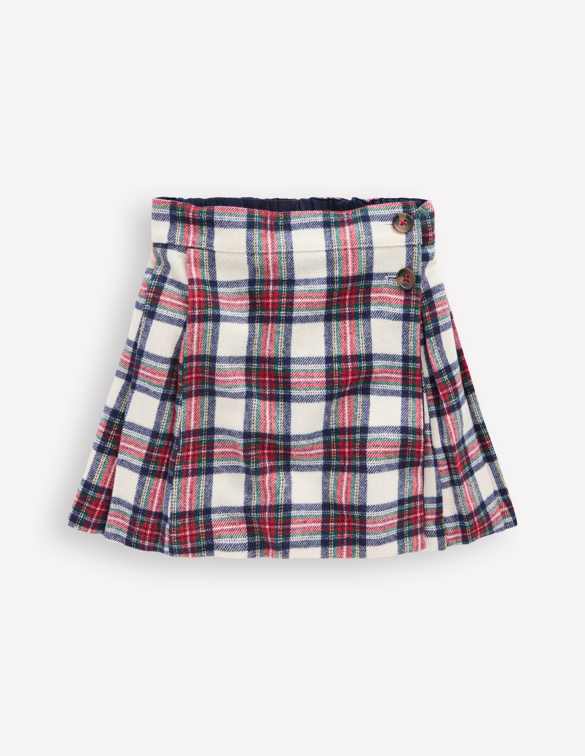 Fully Lined Button Kilt-Red and Soft Ivory Tartan - Image 2