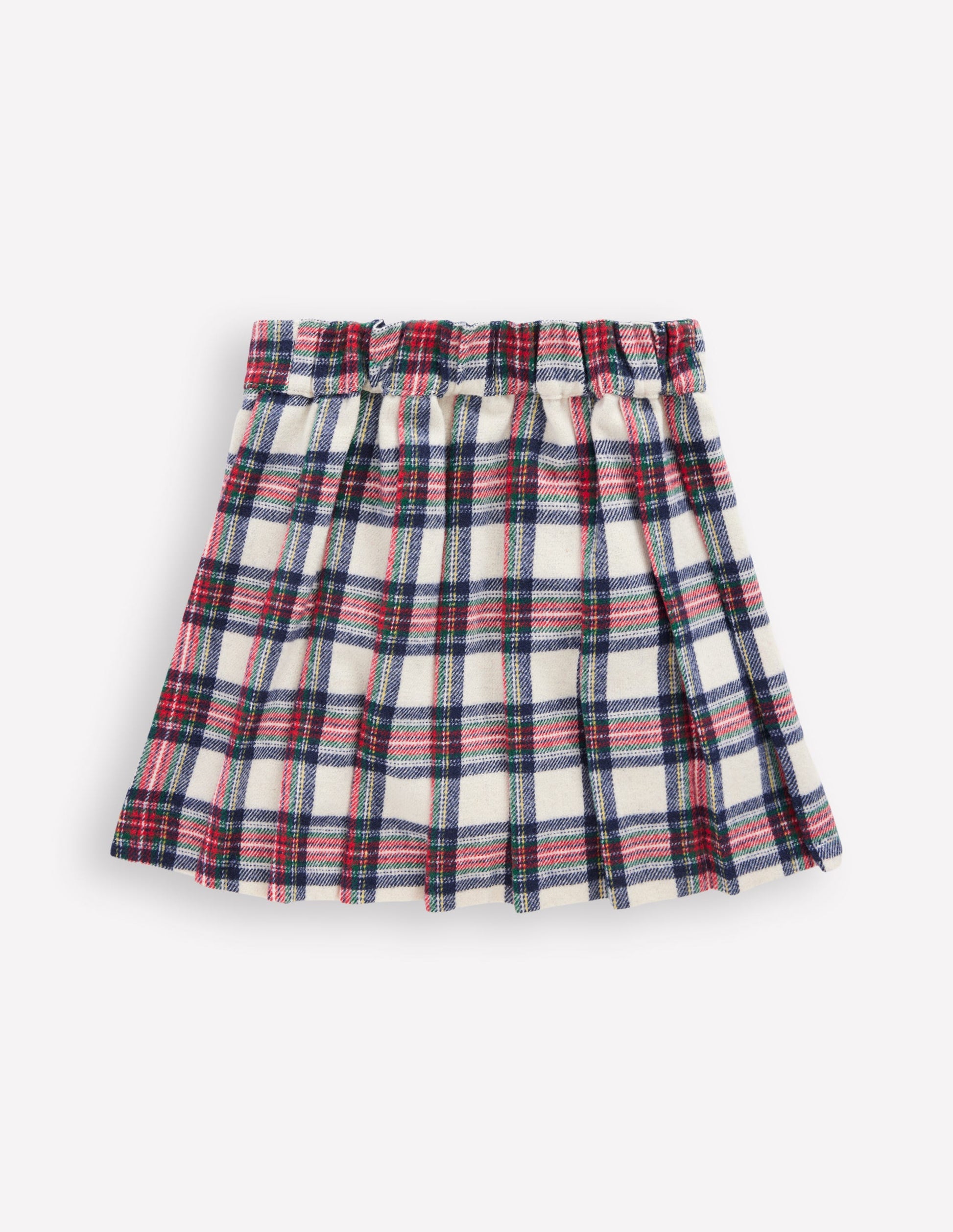 Fully Lined Button Kilt-Red and Soft Ivory Tartan-4