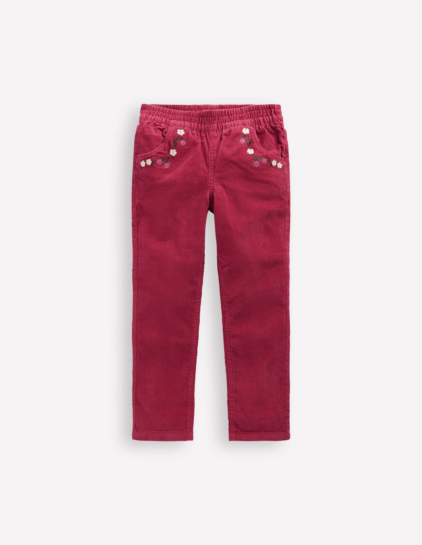 Cord Pull-On Trousers-Red Bud