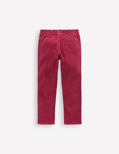 Cord Pull-On Trousers-Red Bud-2