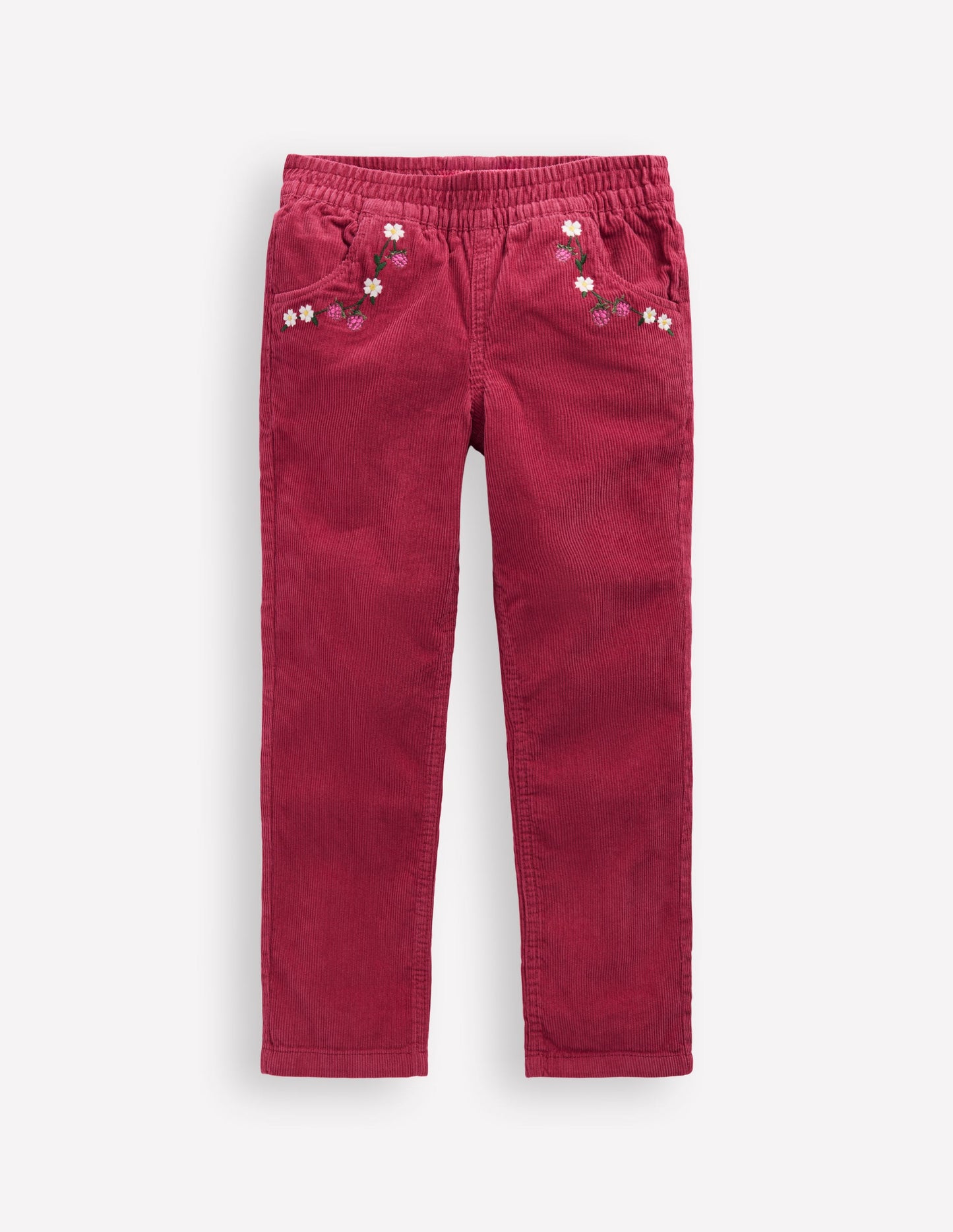Cord Pull-On Trousers-Red Bud