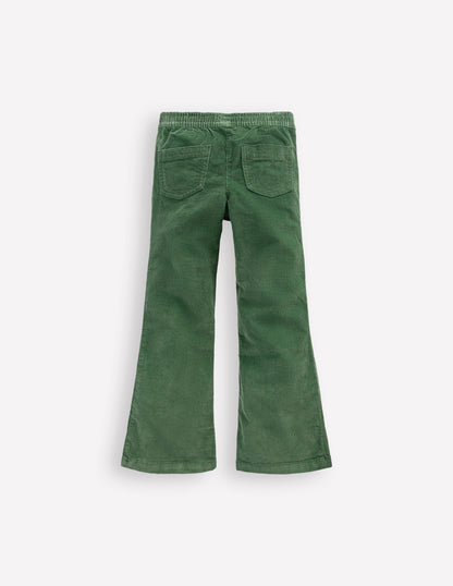 Flared Cord Legging-Green-2