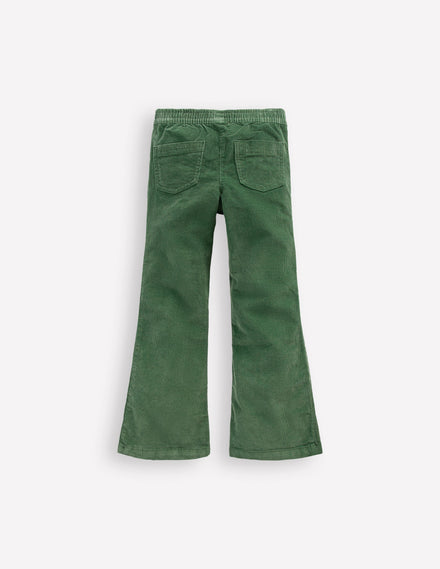 Flared Cord Legging-Green