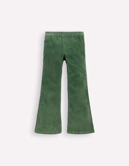 Flared Cord Legging-Green-1