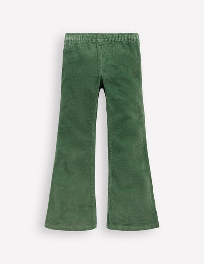 Flared Cord Legging-Green-1