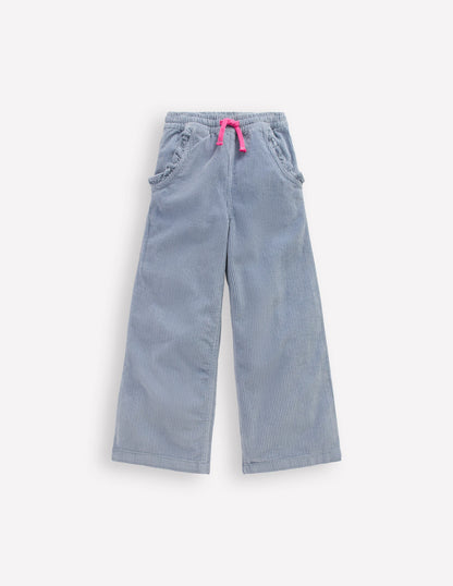 Relaxed Cord Trousers-Blue-1