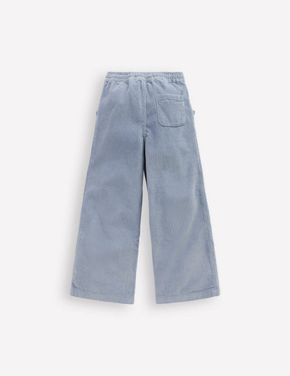 Relaxed Cord Trousers-Blue-2