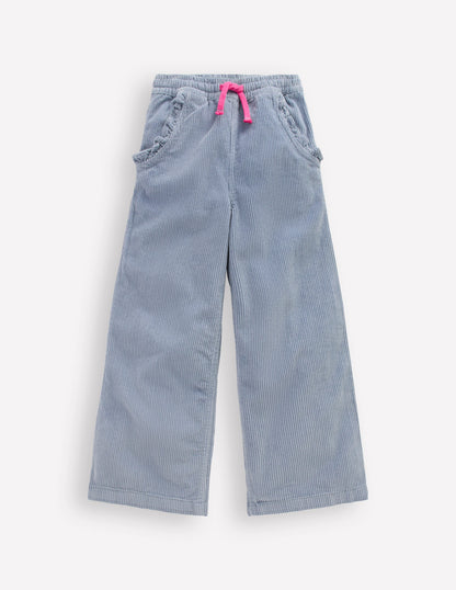 Relaxed Cord Trousers-Blue-1
