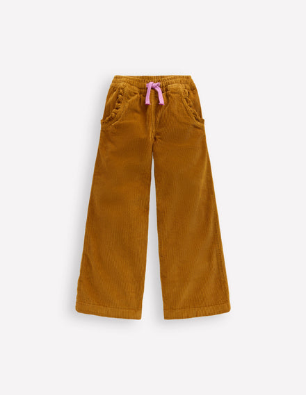 Relaxed Cord Trousers-Toffee Brown
