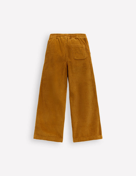 Relaxed Cord Trousers-Toffee Brown