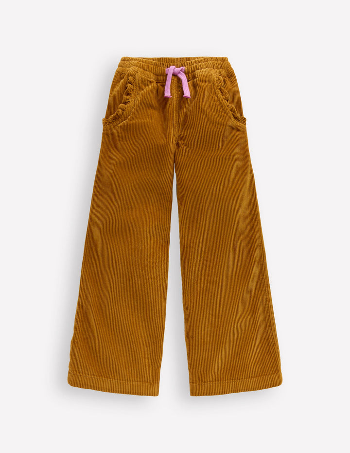 Relaxed Cord Trousers-Toffee Brown