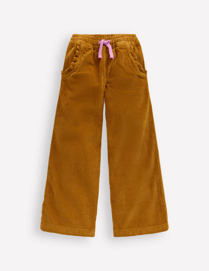 Relaxed Cord Trousers-Toffee Brown-1