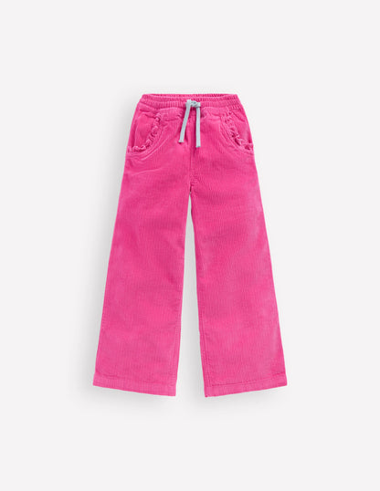 Relaxed Cord Trousers-Raspberry Pink-2