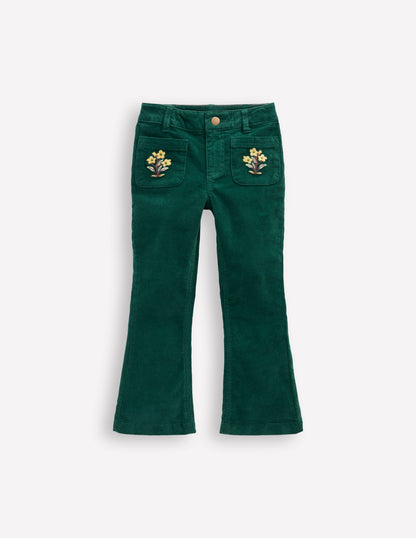 Kick Flare Trouser-Emerald Night-3