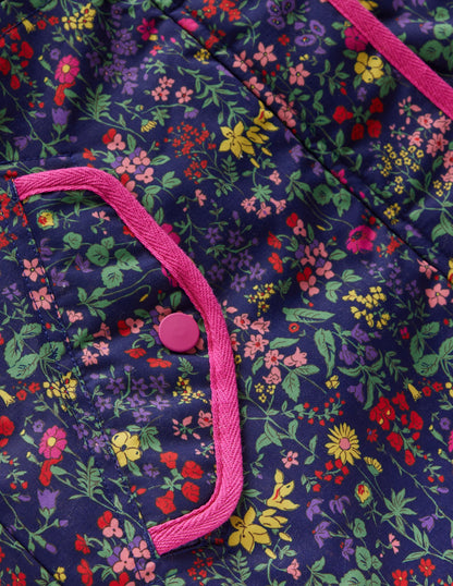 Joni Quilted Parka Coat-Blue Flower Meadow-4