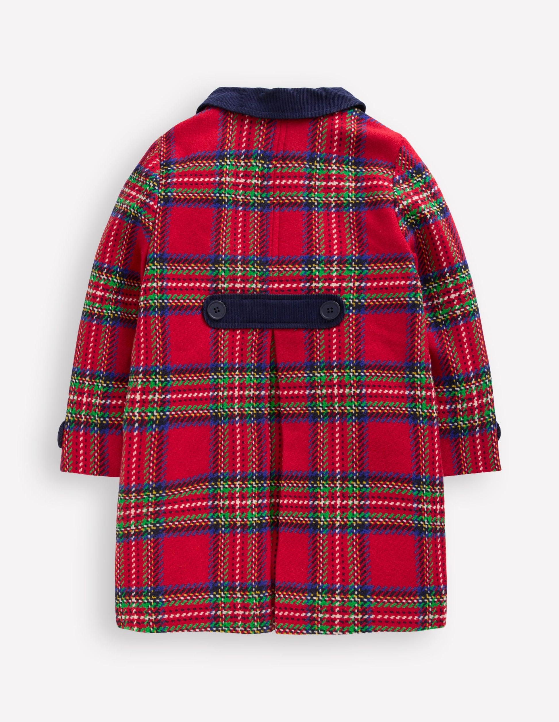 Wool Blend Coat-Red Check-3