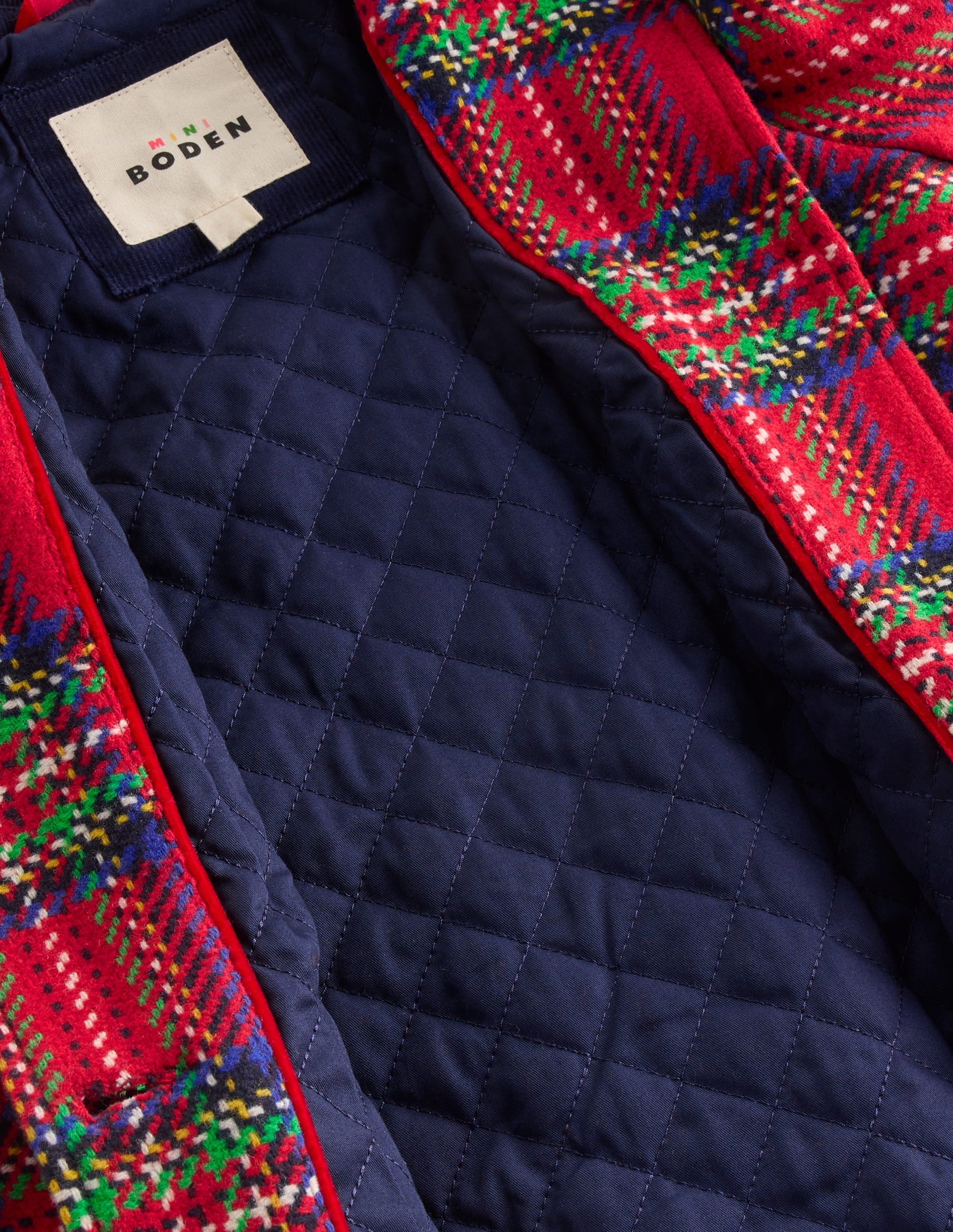 Wool Blend Coat-Red Check-5