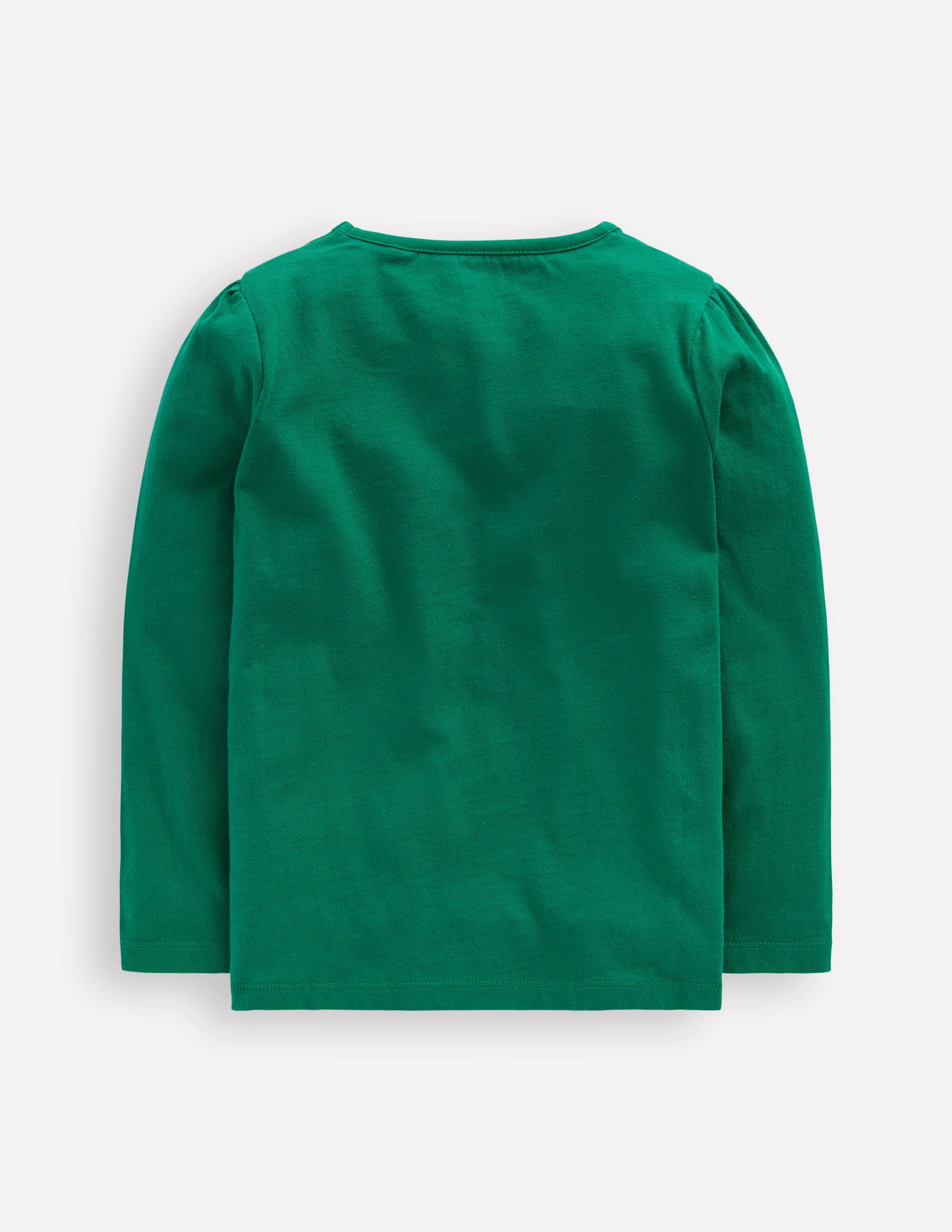 Puff Sleeve Appliqué  T-shirt-Green Owl - Image 2
