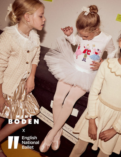 Puff Sleeve Appliqué  T-shirt-Soft Ivory Nutcracker-1