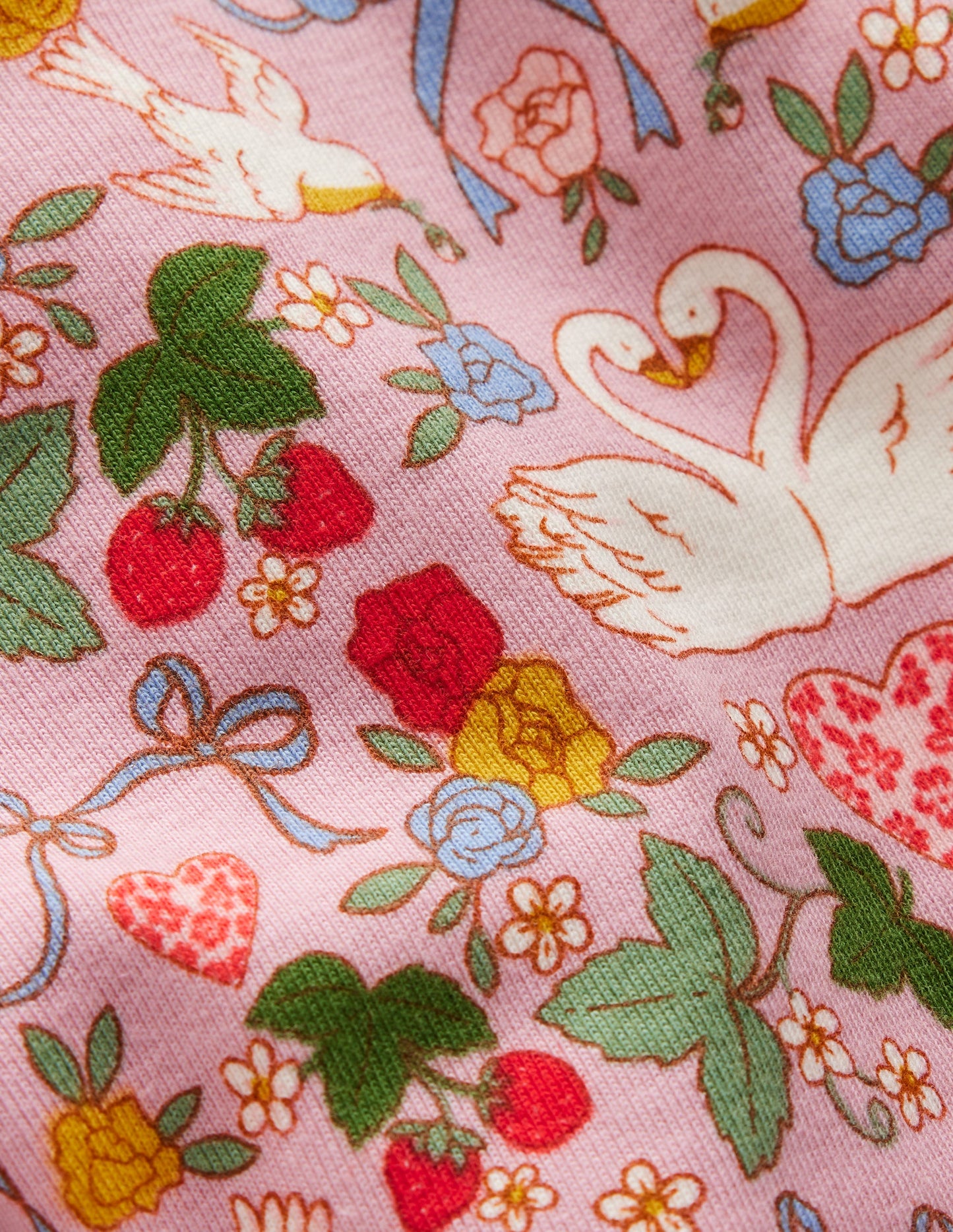 Snug Long John Pyjamas-Pink Swan