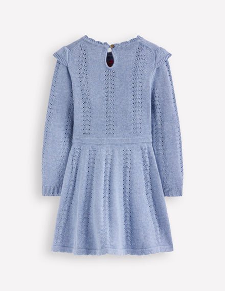 Pointelle Knitted Dress-Glacier Lake Marl