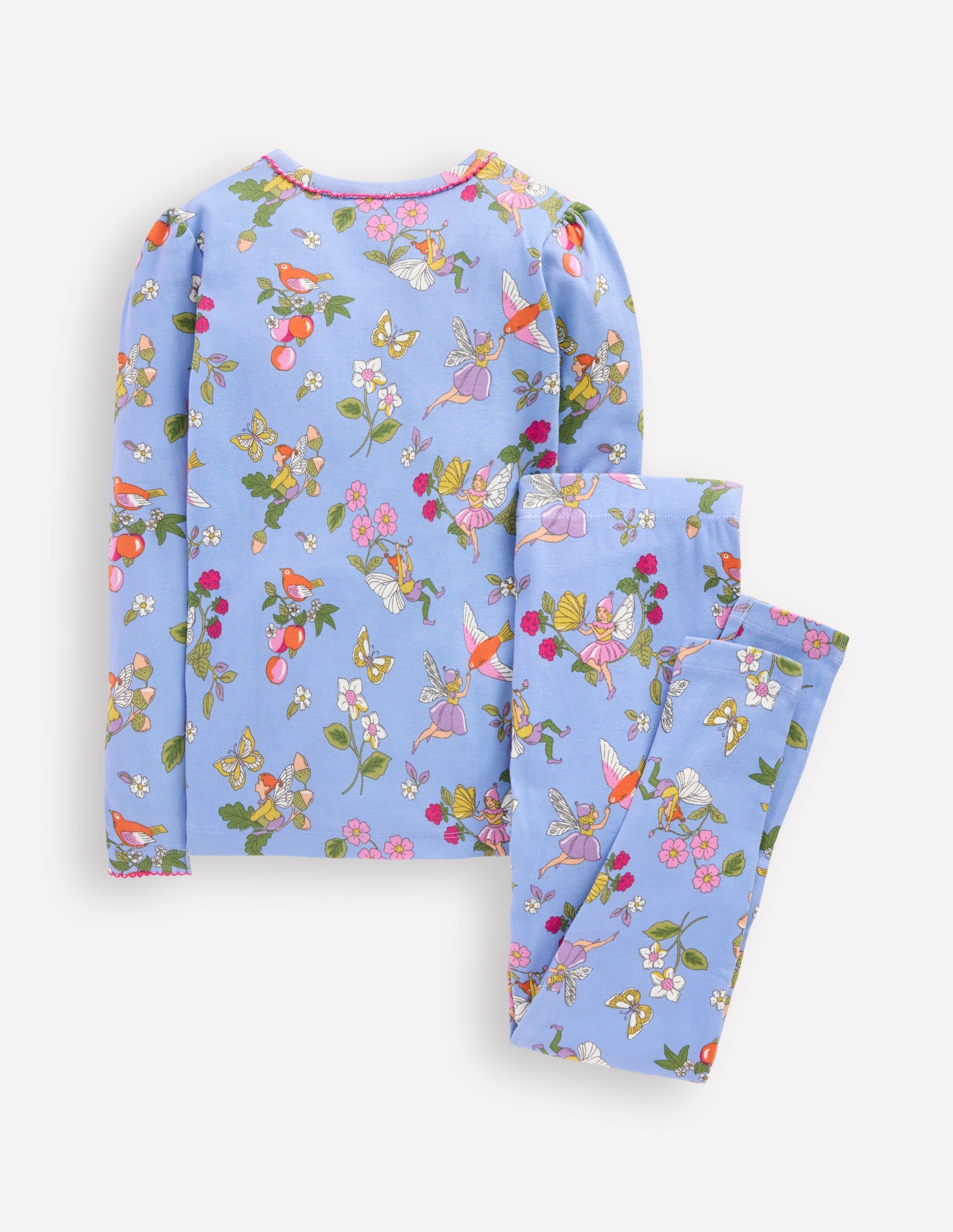Snug Henley Pyjamas-Glacier Blue Fairy Print - Image 2
