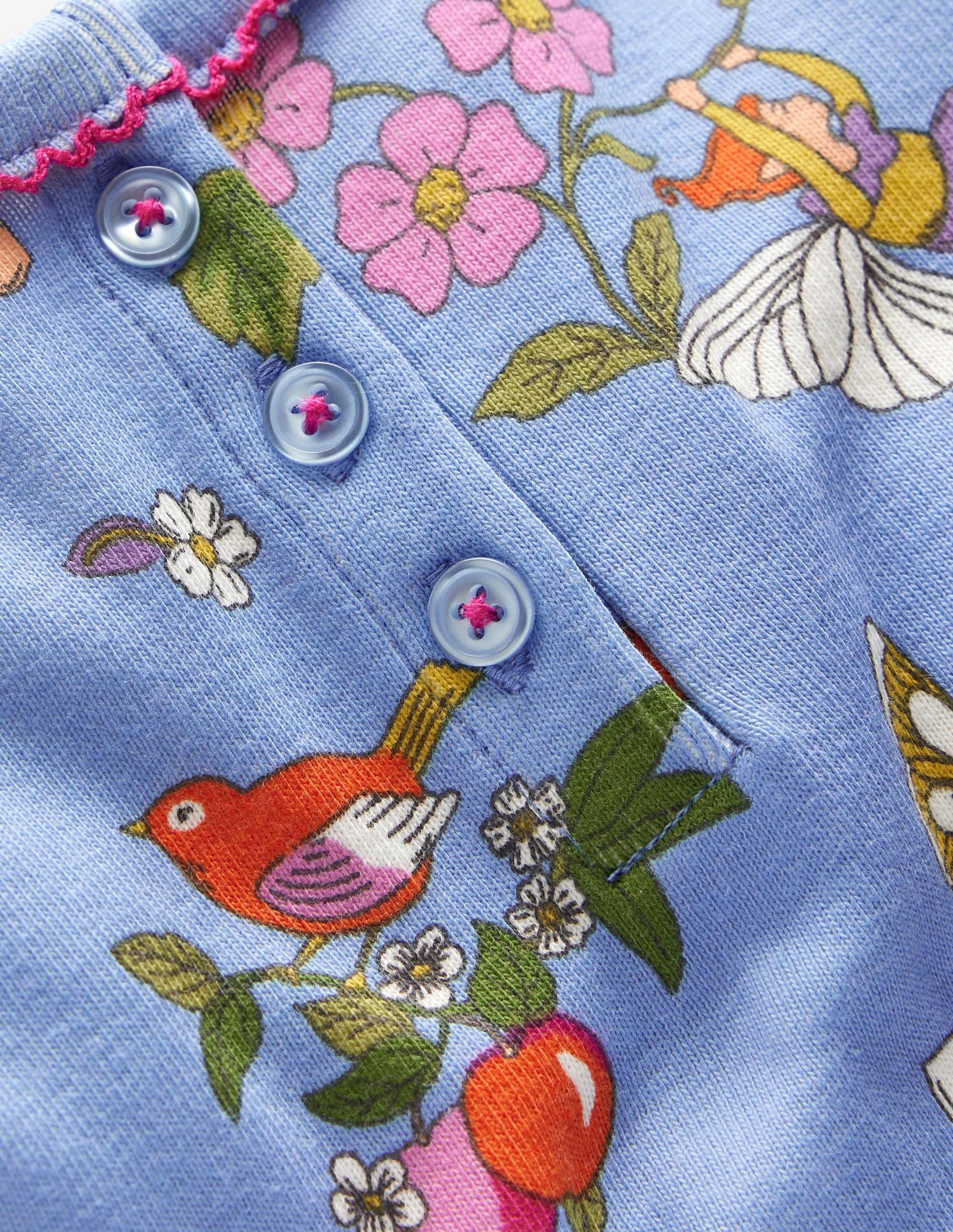 Snug Henley Pyjamas-Glacier Blue Fairy Print - Image 3