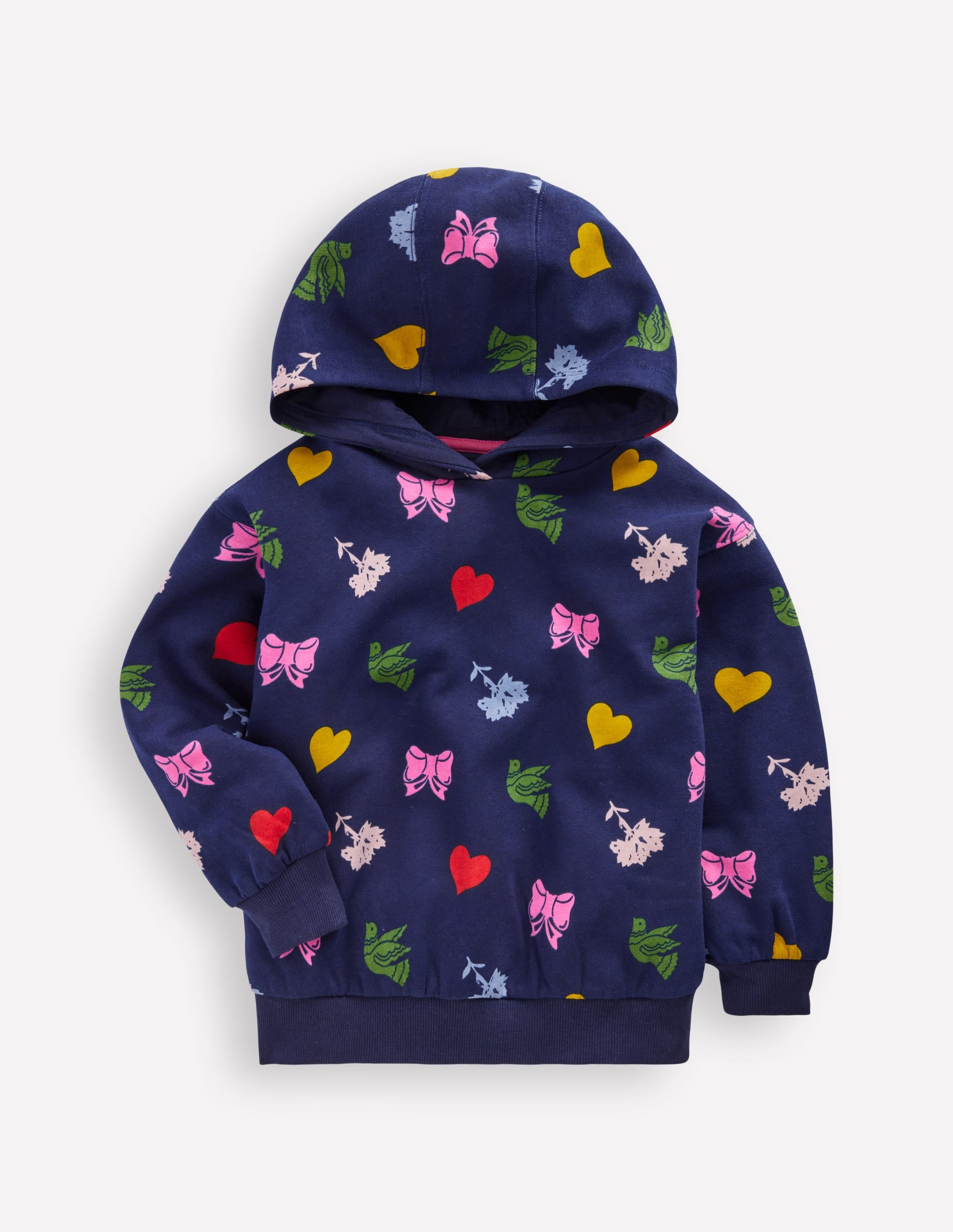 Printed Hoodie-College Navy Festive Fun - Image 1