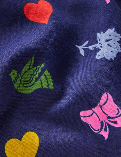 Printed Hoodie-College Navy Festive Fun-4