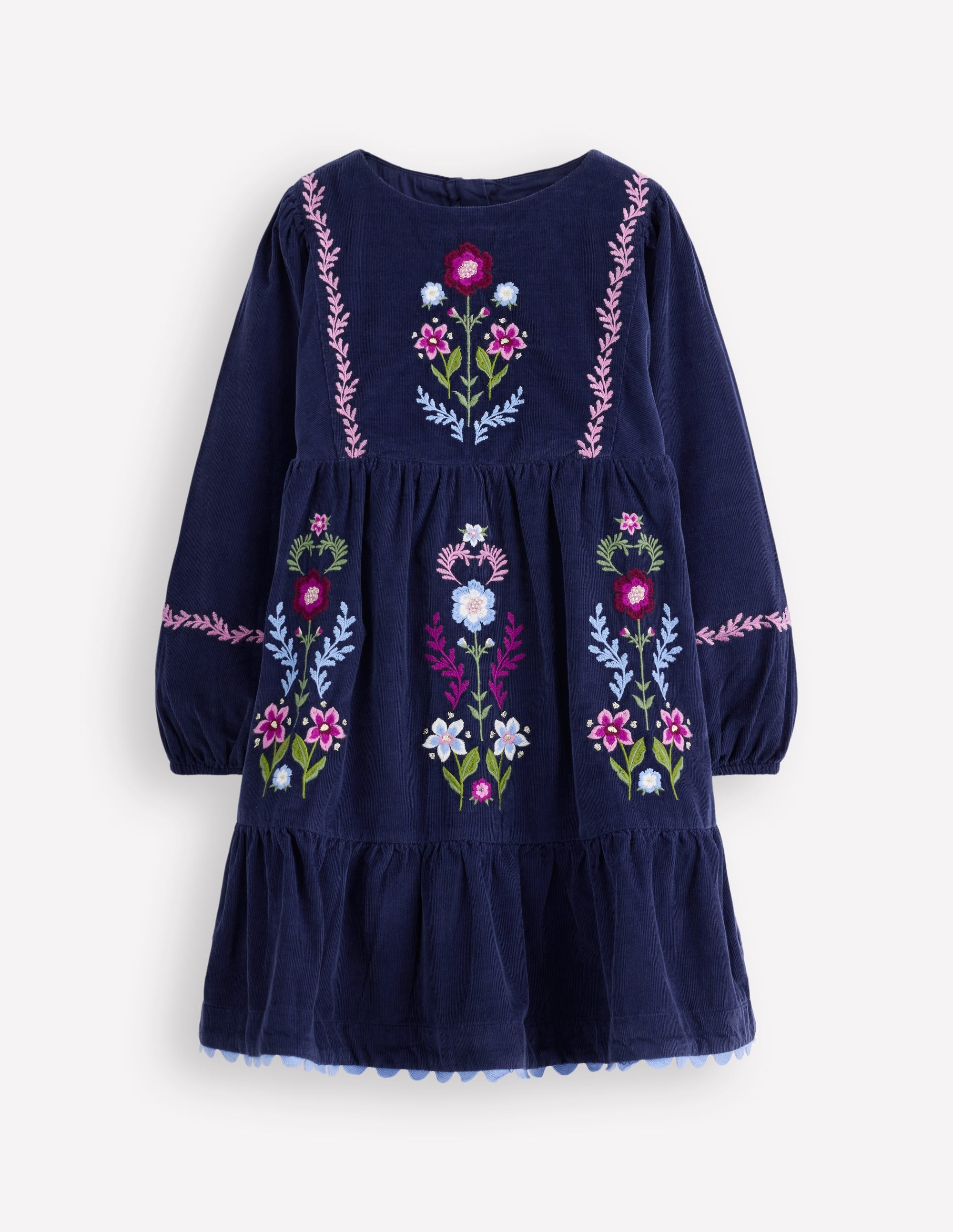 Clover Blouson Cord Dress-College Navy - Image 1