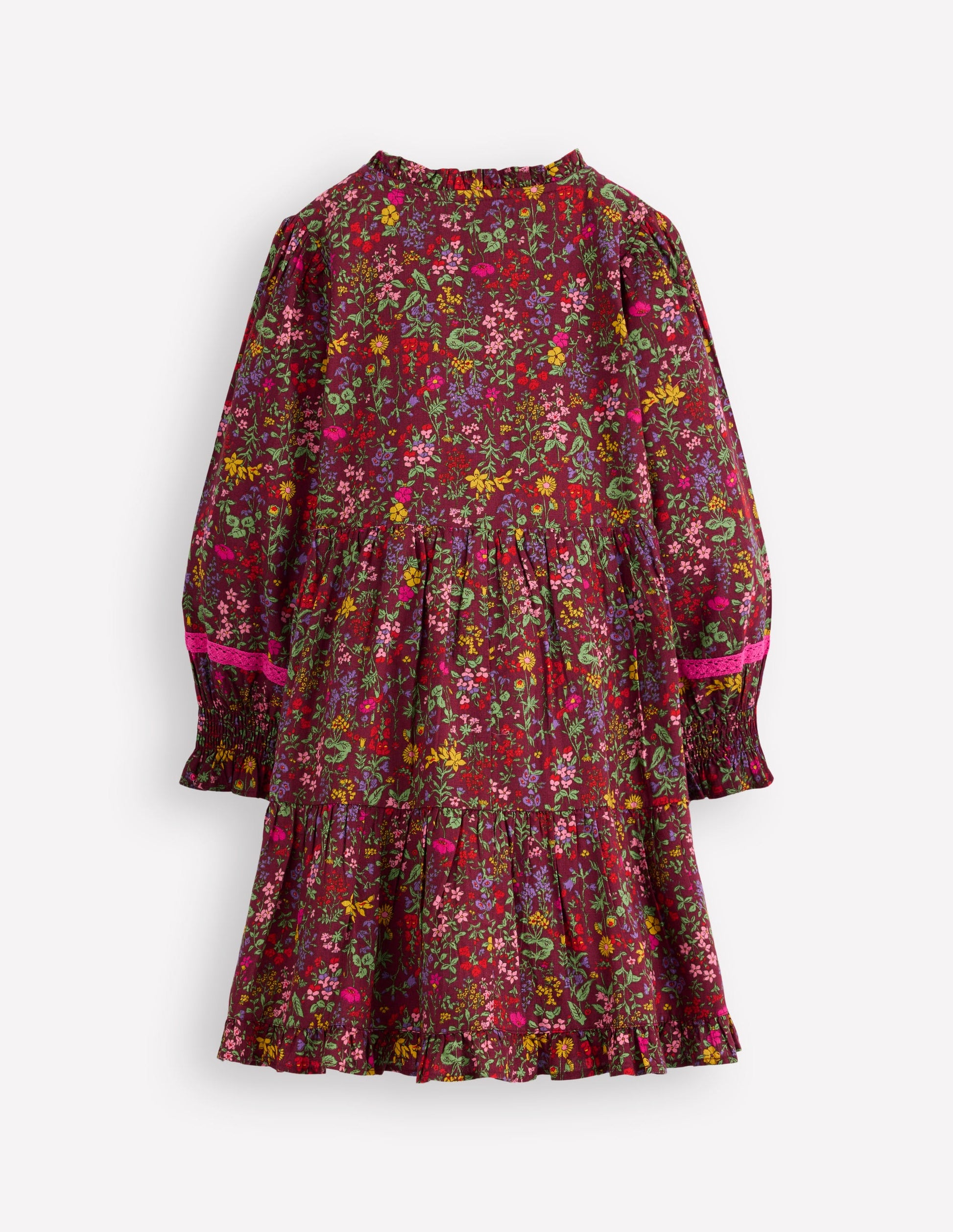 Lace Detail Woven Dress-Chestnut Flower Meadow-3