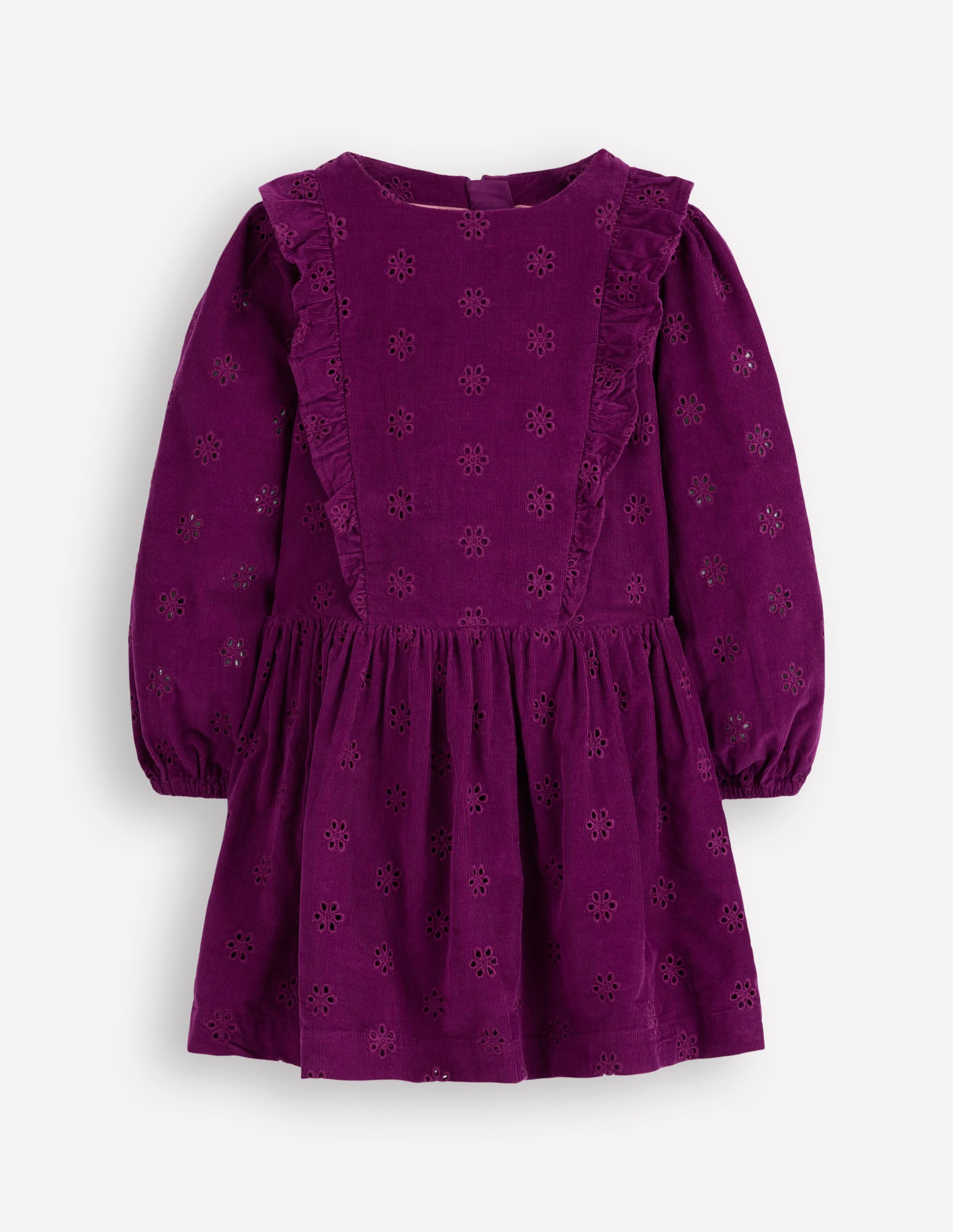 Cord Broderie Dress-Blackberry - Image 1