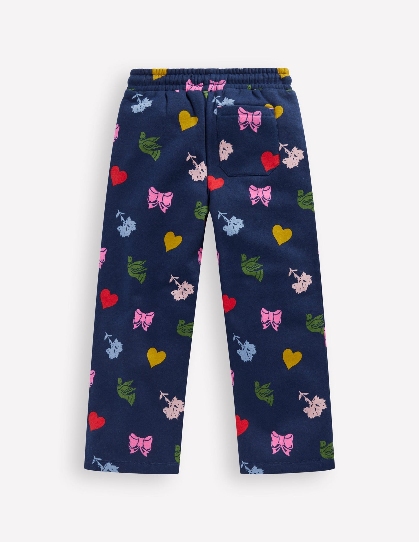 Wide Leg Printed Jogger-College Navy Festive Fun