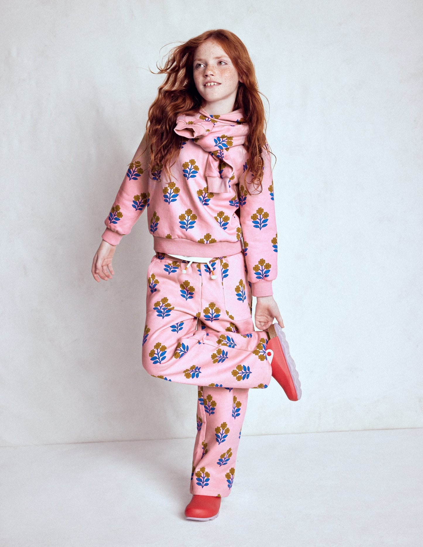 Wide Leg Printed Jogger-Oatmeal Cats