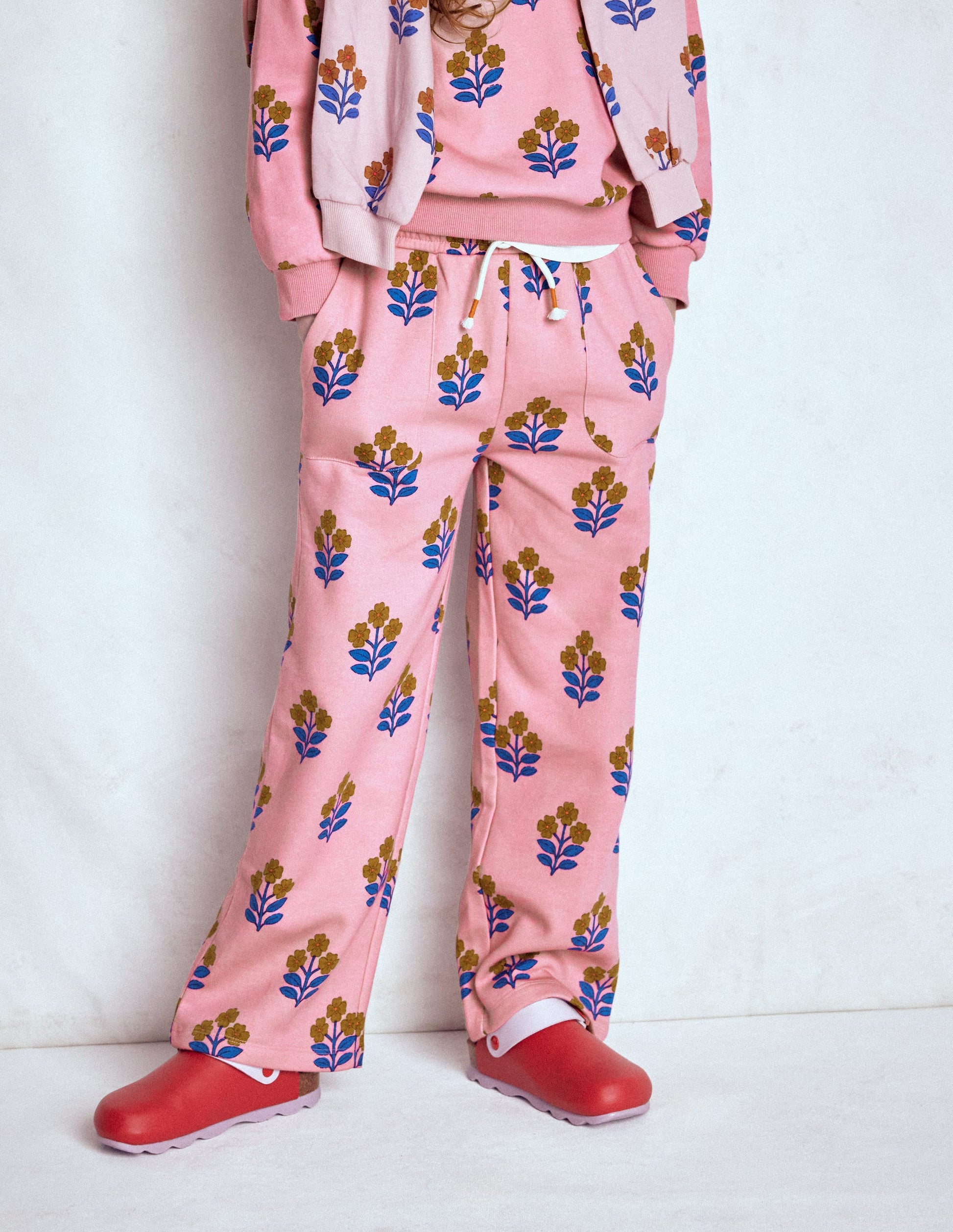 Wide Leg Printed Jogger-Oatmeal Cats-4